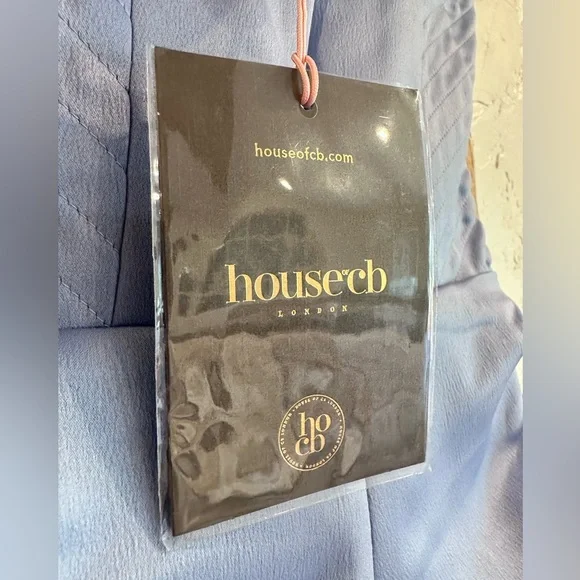 House of CB Natalya Sky Blue Satin Corset Midi Dress in Size XS NWT - Picture 11 of 17